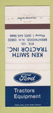Matchbook Cover - Ken Smith Ford Tractors Brentwood NH #1 30 Strike