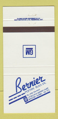 Matchbook Cover - Bernier Pontiac Buick GM Rimouski QC 30 Strike
