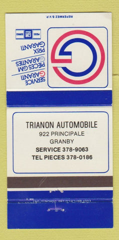 Matchbook Cover - GM Trianon Granby QC 30 Strike