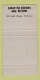 Matchbook Cover - Pearl Prairie Equipment Radiators Winnipeg MB 30 Strike