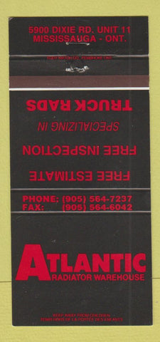 Matchbook Cover - Atlantic Radiator Warehouse Mississauga ON 30 Strike