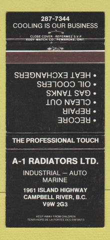 Matchbook Cover - A1 Radiators Campbell River BC WEAR 30 Strike