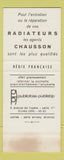 Matchbook Cover - Radiators Chausson France WEAR SAMPLE