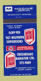 Matchbook Cover - Crossroads Radiator Calgary AB #1 30 Strike