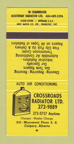 Matchbook Cover - Crossroads Radiator Calgary AB #2 30 Strike