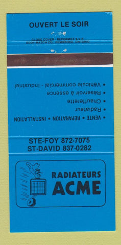 Matchbook Cover - Acme Radiators Ste Foy St David QC #1 30 Strike