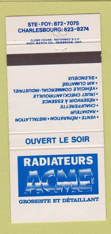 Matchbook Cover - Acme Radiator Ste Foy Charlesbourg QC #2 WEAR 30 Strike
