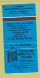 Matchbook Cover - Crossroads Radiator Calgary AB BLUE 30 Strike