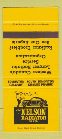 Matchbook Cover - Nelson Radiator Edmonton Calgary AB SAMPLE 30 Strike