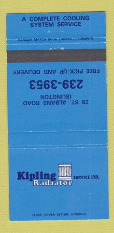 Matchbook Cover - Kipling Radiator Islington ON 30 Strike