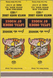 Matchbook Cover - Moose Lodge Winter Haven FL  Double Print ERROR
