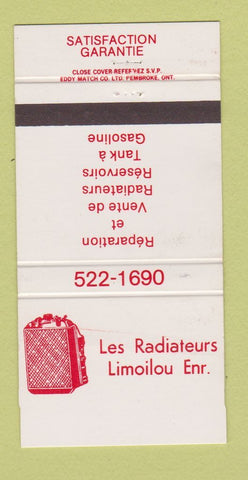 Matchbook Cover - Les Radiateurs Quebec QC  30 Strike