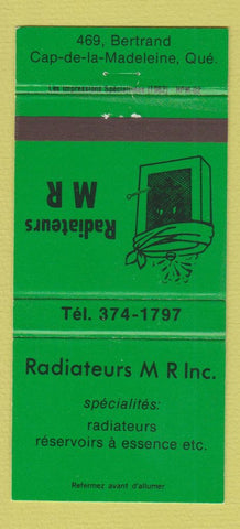 Matchbook Cover - Radiators Cap De La Madeleine QC 30 Strike