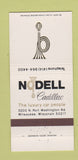 Matchbook Cover - Nodell Cadillac Milwaukee WI 30 Strike