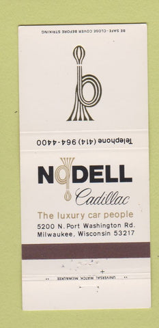 Matchbook Cover - Nodell Cadillac Milwaukee WI 30 Strike
