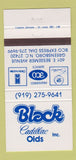 Matchbook Cover - Black Cadillac Oldsmobile Greensboro NC 30 Strike