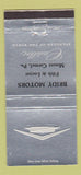 Matchbook Cover - Bridy Motors Cadillac Mount Carmel PA 30 Strike