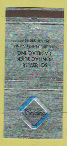 Matchbook Cover - Schrefler Pontiac Buick Cadillac Sunbury PA 30 Strike
