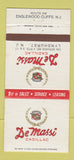 Matchbook Cover - De Massi Cadillac Lyndhurst NJ Englewood Cliffs 30 Strike