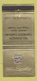 Matchbook Cover - 1969 Cadillac Bill Johnson Chevrolet Berwick PA 30 Strike