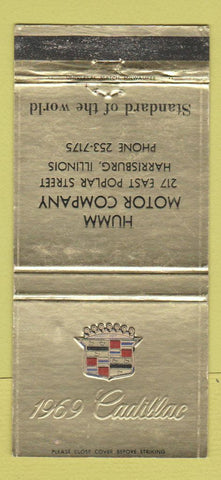 Matchbook Cover - 1969 Cadillac Humm Motors Harrisburg PA WEAR 30 Strike