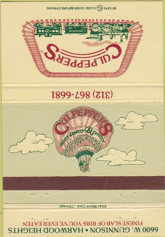 Matchbook Cover - Culpepper's Hardwood Heights IL 40 Strike