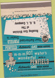 Matchbook Cover - Reading Gas Penfield Water Heaters PA 40 Strike