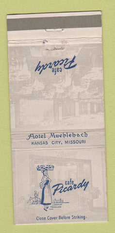 Matchbook Cover - Cafe Picardy Kansas City MO Hotel Muehlebach 30 Strike
