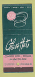 Matchbook Cover - Glass Hat Congress Hotel Chicago IL 30 Stick