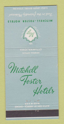 Matchbook Cover - Mitchell Foster Hotels Ottumwa IA 30 Strike