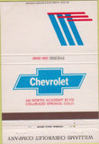 Matchbook Cover - Chrevrolet Colorado Springs CO 40 Strike