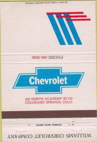 Matchbook Cover - Chrevrolet Colorado Springs CO 40 Strike