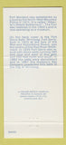 Matchbook Cover - Historic Forts Canada Fort Macleod Winnipeg MB 30 Strike