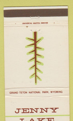 Matchbook Cover - Jenny Lake Lodge Grand Teton National Park WY 30 Strike