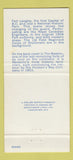 Matchbook Cover - Historic Forts Canada Langley BC Bastion 30 Strike