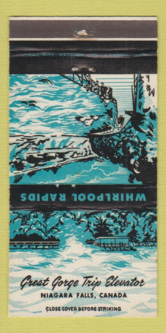 Matchbook Cover - Great Gorge Trip Elevator Niagara Falls ON 30 Strike