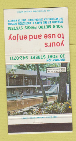Matchbook Cover - Metro Parks System Winnipeg MB 30 Strike