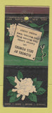 Matchbook Cover - Flowers by Dess Powers Des Moines IA 21 Strike Feature