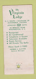 Matchbook Cover - Virginia Lodge Alexandria VA 21 Strike Feature