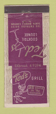Matchbook Cover - Ted's Grill Santa Monica CA 21 Strike Feature