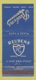 Matchbook Cover - Reubens Restaurant New York City  30 Stick