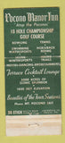 Matchbook Cover - Pocono Manor Inn PA WEAR 30 Stick