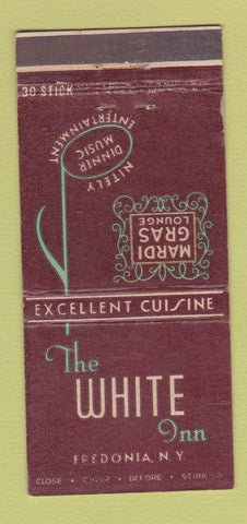 Matchbook Cover - White Inn Fredonia NY Mardi Gras Lounge 30 Stick