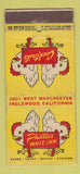 Matchbook Cover - Phillip's Whiz Inn Englewood CA WEAR 30 Stick