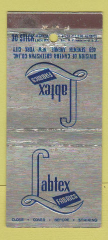 Matchbook Cover - Labtex Fabrics New York City WEAR 30 Stick