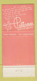 Matchbook Cover - Pelican Restaurant Clearwater Beach FL 30 Stick