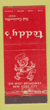 Matchbook Cover - Teddy's New York City WEAR 30 Stick