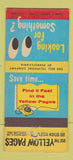 Matchbook Cover - Yellow Pages Telephone Book Bell PA 30 Stick