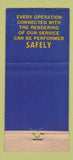 Matchbook Cover - New England Electric System Safety 1954 WEAR 30 Stick