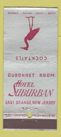 Matchbook Cover - Hotel Suburban East Orange NJ 30 Stick